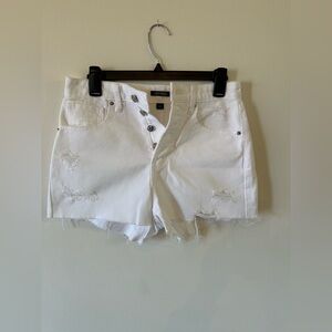 Wild Fable Super Hi-Rise CutOff Shorts Womens size 4 White Cotton Button Fly NEW